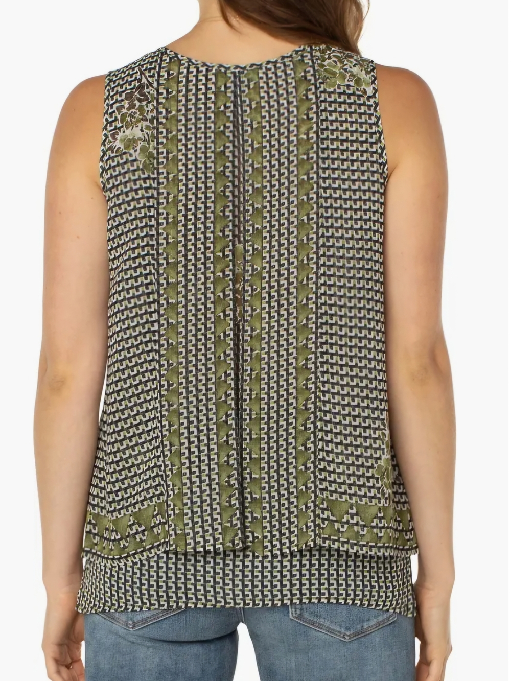 NWT Liverpool Sleeveless Green Floral Top Size XS Bohemian Summer 80s Feminine - Picture 3 of 8